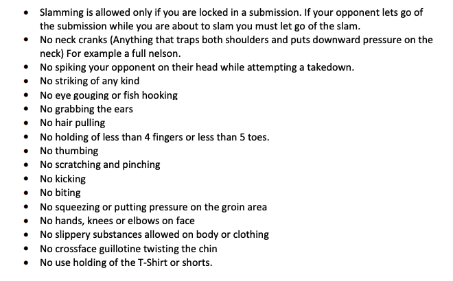 illegal techniques adcc rules