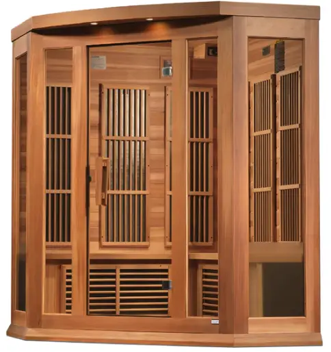 Maxxus - 3 Person Corner Low EMF FAR Infrared Sauna Dynamic Saunas Direct