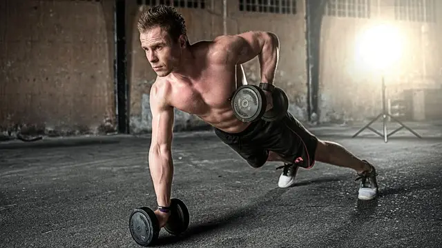 man, exercise, fitness, how to build muscle with kettlebells