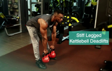 lower body kettlebell exercises - stiff leg deadlift