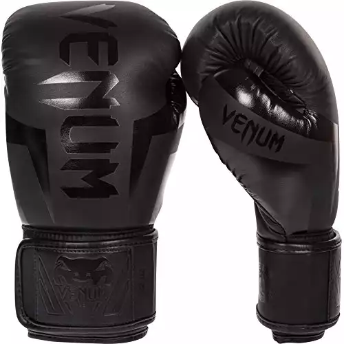 Venum Elite Boxing Gloves, Black, 16 oz
