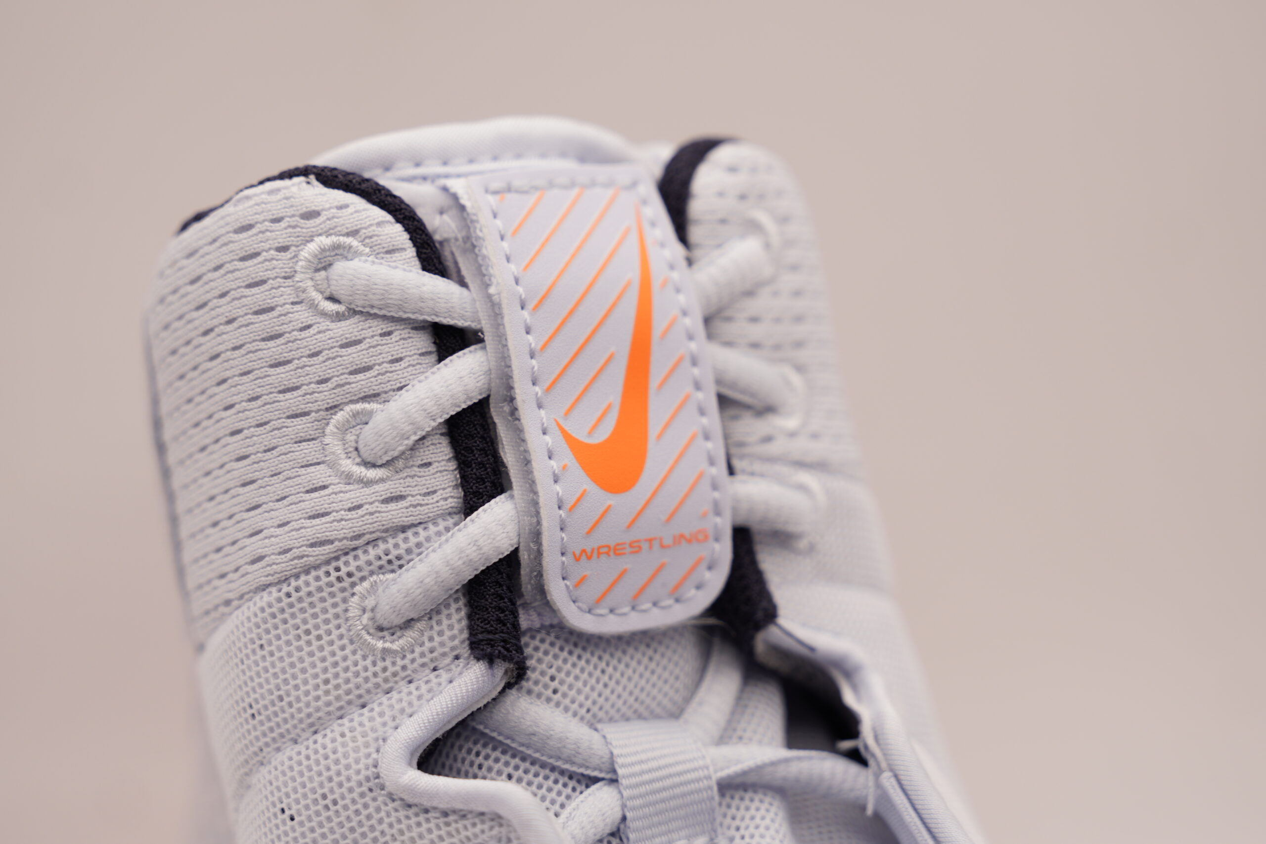 nike inflict wrestling shoe review - close up shot on the tongue of the shoe