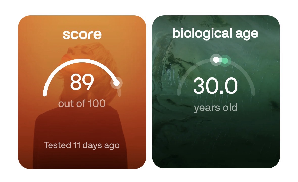 My actual health score from Superpower Health 